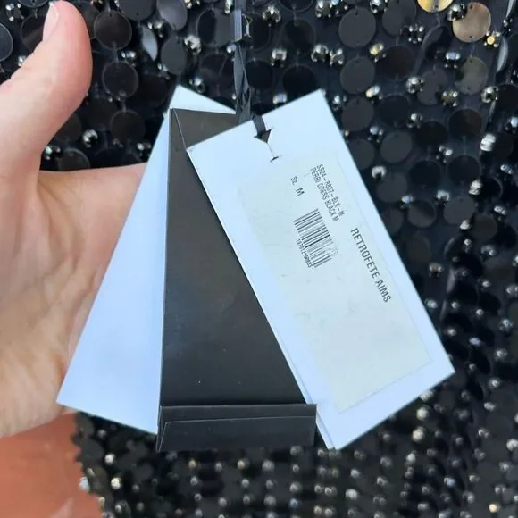 NWT $1,498 RETROFETE PERRI EMBELLISHED Crystal Sequin Sleeveless Maxi Gown M - Picture 7 of 11